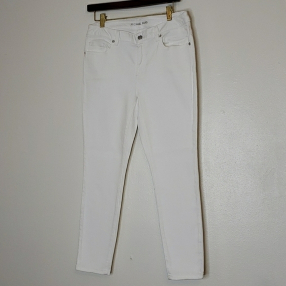 NEW Michael Kors Izzy Skinny Jeans White Designer Curvy Mid Rise Ankle Summer - Picture 9 of 11